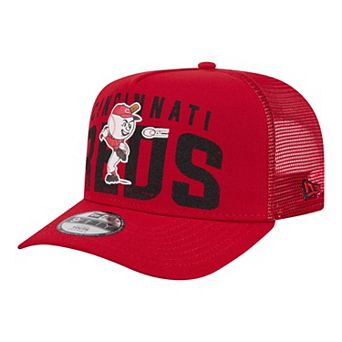 Youth New Era Red Cincinnati Reds Logo Fade A-Frame 9FIFTY Snapback Hat