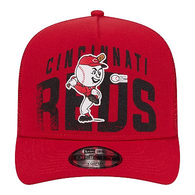 Youth New Era Red Cincinnati Reds Logo Fade A-Frame 9FIFTY Snapback Hat