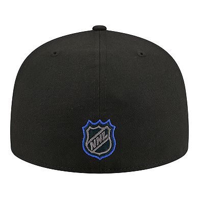 Men's New Era Black Edmonton Oilers Color Pop 59FIFTY Fitted Hat