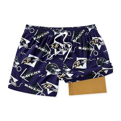 Men's Chubbies Purple Baltimore Ravens Game Day Fit Classic Lined Swim Trunks