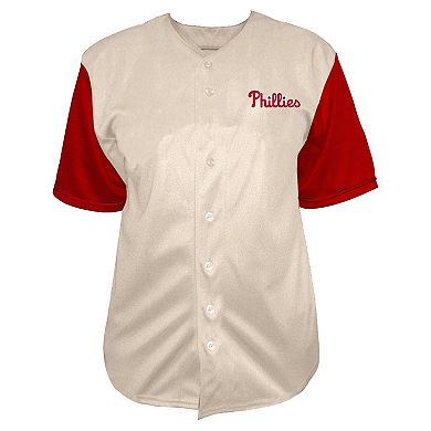 Men's Profile Cream Philadelphia Phillies Big & Tall Full-Button Jersey