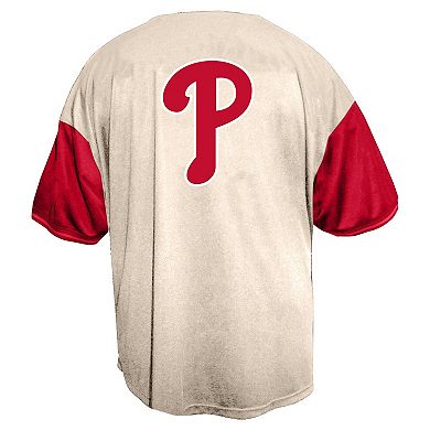 Men's Profile Cream Philadelphia Phillies Big & Tall Full-Button Jersey