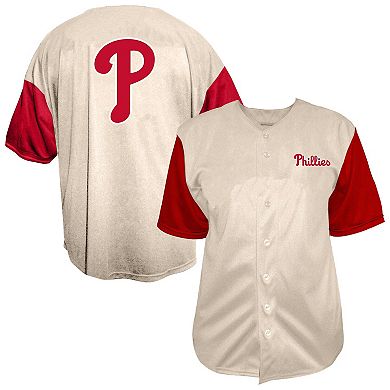 Men's Profile Cream Philadelphia Phillies Big & Tall Full-Button Jersey