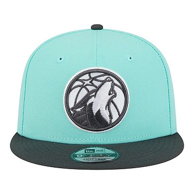 Men's New Era Turquoise/Charcoal Minnesota Timberwolves Color Pack Two-Tone 9FIFTY Snapback Hat