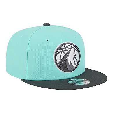 Men's New Era Turquoise/Charcoal Minnesota Timberwolves Color Pack Two-Tone 9FIFTY Snapback Hat
