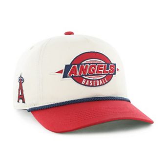 Men's '47 Natural/Red Los Angeles Angels Frame Out Hitch Adjustable Hat