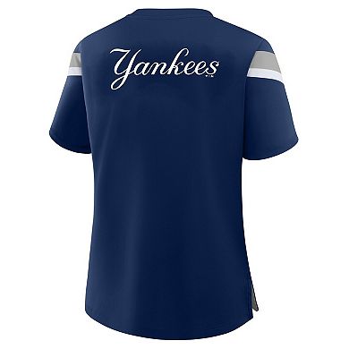 Women's Profile Navy New York Yankees Lace-Up T-Shirt