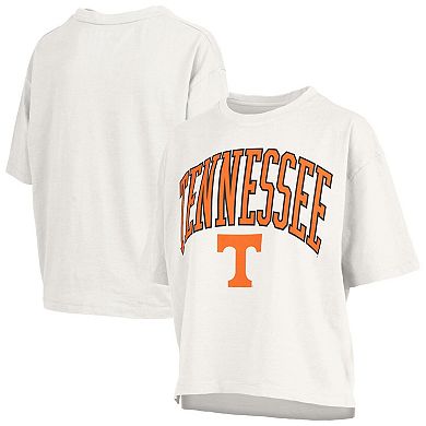 Women's Pressbox White Tennessee Volunteers Plus Size Nelson Motley Crew Oversized Slub T-Shirt