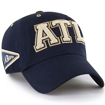 Men's '47 x Stoney Clover Lane Navy Atlanta Braves Acro Charm Clean Up Adjustable Hat