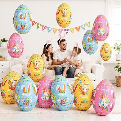 Inflatable Easter Eggs 3-Pack, Large PVC Outdoor Yard Decorations