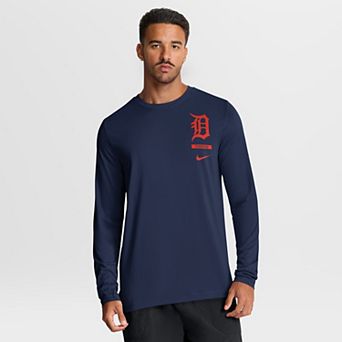 Men's Nike Navy Detroit Tigers 2-Hit Legend Dri-FIT Long Sleeve T-Shirt