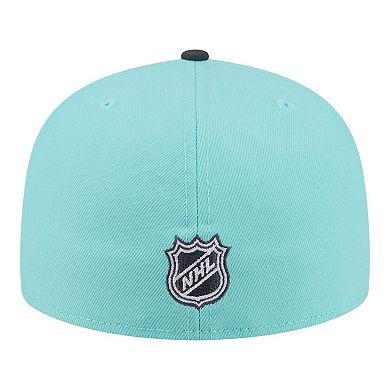 Men's New Era Turquoise/Charcoal Pittsburgh Penguins Two-Tone Color Pack 59FIFTY Fitted Hat