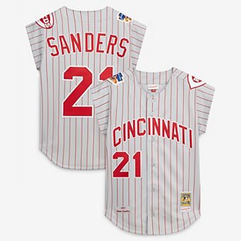 Men's Mitchell & Ness Deion Sanders Gray Cincinnati Reds 1997 Authentic Jersey