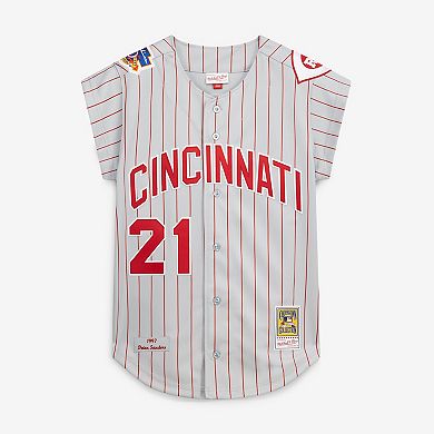 Men's Mitchell & Ness Deion Sanders Gray Cincinnati Reds 1997 Authentic Jersey