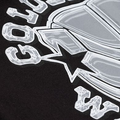 Men's Mitchell & Ness Black Golden State Warriors Chrome Heritage T-Shirt