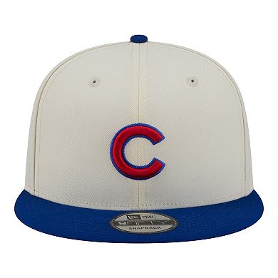 Men's New Era Cream/Royal Chicago Cubs Localized 9FIFTY Snapback Hat