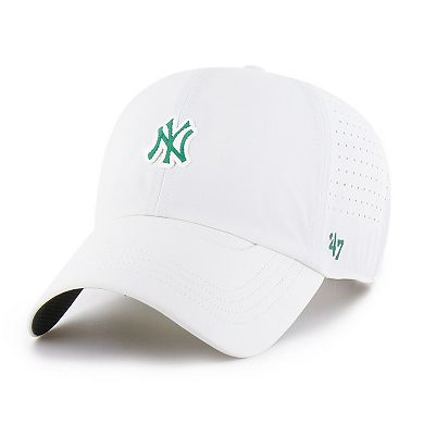 Men's '47 White New York Yankees Elevated Greens Clean Up Adjustable Hat