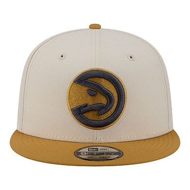 Men's New Era Cream/Tan Atlanta Hawks Two-Tone Color Pack 9FIFTY Snapback Hat