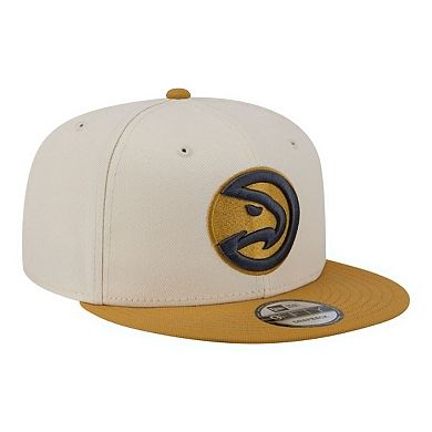 Men's New Era Cream/Tan Atlanta Hawks Two-Tone Color Pack 9FIFTY Snapback Hat