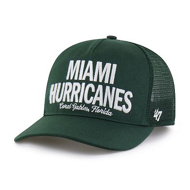 Men's '47 Green Miami Hurricanes Contemporary Hitch Trucker Adjustable Hat