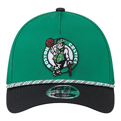 Men's New Era Kelly Green/Black Boston Celtics Rope Two-Tone M-Crown A-Frame 39THIRTY Flex Hat