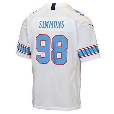 Youth Nike Jeffery Simmons White Tennessee Titans Game Jersey