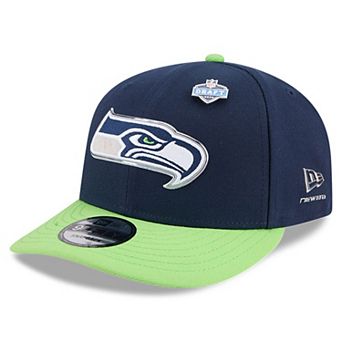 Youth New Era College Navy/Neon Green Seattle Seahawks 2026 NFL Draft Pre-Curved 9FIFTY Snapback Hat