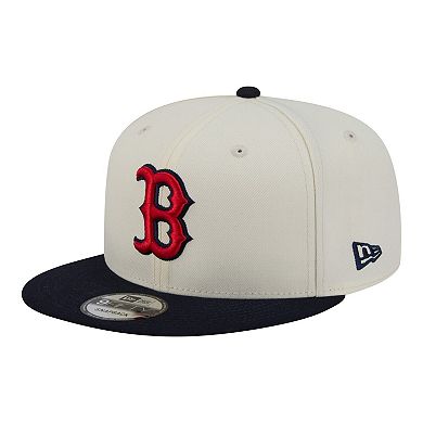 Men's New Era Cream/Navy Boston Red Sox Localized 9FIFTY Snapback Hat