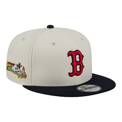 Men's New Era Cream/Navy Boston Red Sox Localized 9FIFTY Snapback Hat