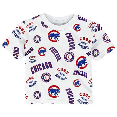 Toddler Outerstuff White Chicago Cubs Run Down T-Shirt