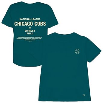 Women's '47 Teal Chicago Cubs Plus Size Leon City Cropped T-Shirt