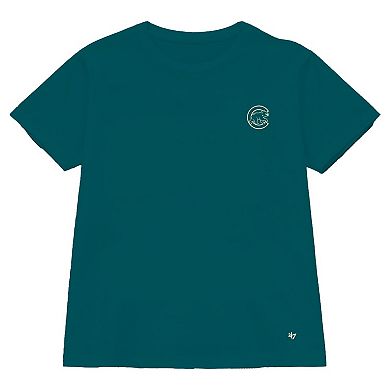 Women's '47 Teal Chicago Cubs Plus Size Leon City Cropped T-Shirt