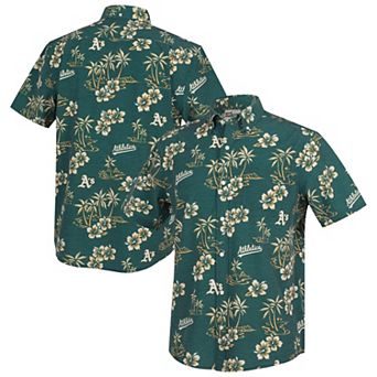 Men's Reyn Spooner Green Athletics Kekai Performance Button-Down Top