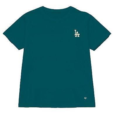 Women's '47 Teal Los Angeles Dodgers Plus Size Leon City Cropped T-Shirt