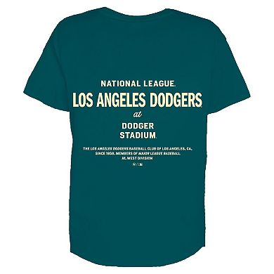 Women's '47 Teal Los Angeles Dodgers Plus Size Leon City Cropped T-Shirt