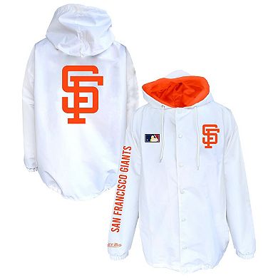 Men's Mitchell & Ness White San Francisco Giants Big & Tall Full-Snap Hooded Jacket