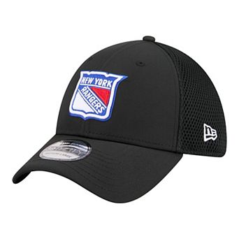 Men's New Era Black New York Rangers Logo 39THIRTY Flex Hat
