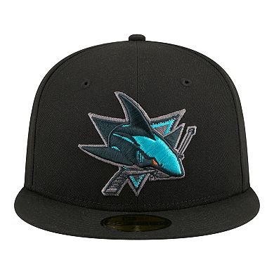 Men's New Era Black San Jose Sharks Color Pop 59FIFTY Fitted Hat
