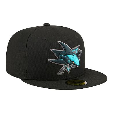 Men's New Era Black San Jose Sharks Color Pop 59FIFTY Fitted Hat