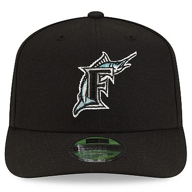 Men's New Era Black Florida Marlins Player Replica 9SEVENTY Adjustable Hat