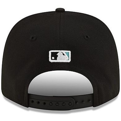 Men's New Era Black Florida Marlins Player Replica 9SEVENTY Adjustable Hat