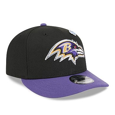 Men's New Era Black/Purple Baltimore Ravens 2026 NFL Draft On Stage Pre-Curved 9FIFTY Snapback Hat