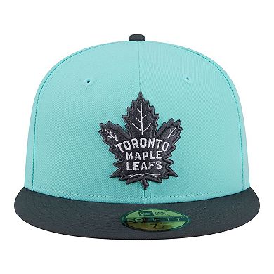 Men's New Era Turquoise/Charcoal Toronto Maple Leafs Two-Tone Color Pack 59FIFTY Fitted Hat