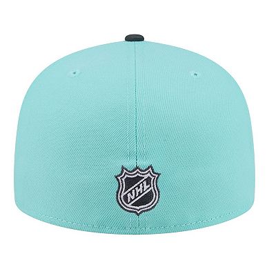 Men's New Era Turquoise/Charcoal Toronto Maple Leafs Two-Tone Color Pack 59FIFTY Fitted Hat