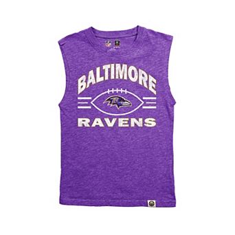 Youth Wes & Willy Purple Baltimore Ravens Muscle Tank Top