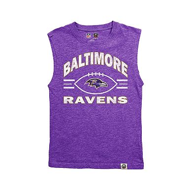 Youth Wes & Willy Purple Baltimore Ravens Muscle Tank Top