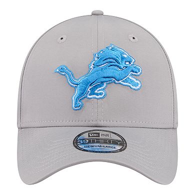 Men's New Era Gray Detroit Lions Perforated 39THIRTY Flex Hat