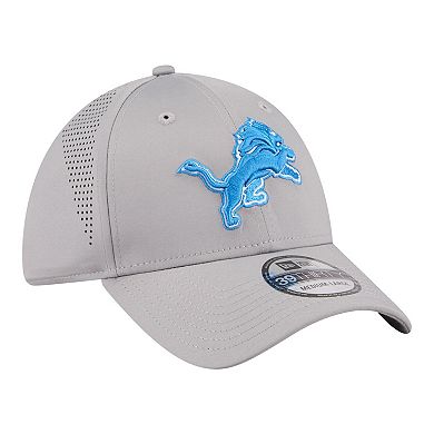 Men's New Era Gray Detroit Lions Perforated 39THIRTY Flex Hat
