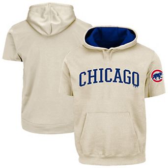 Men's Profile Cream Chicago Cubs Big & Tall Contrast Short Sleeve Hoodie