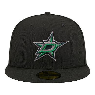 Men's New Era Black Dallas Stars Color Pop 59FIFTY Fitted Hat